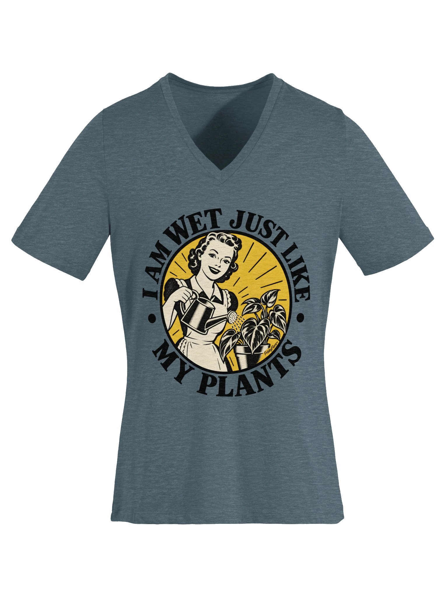 Frisky Flora Retro Plant Lover V-Neck Tee product image (6)