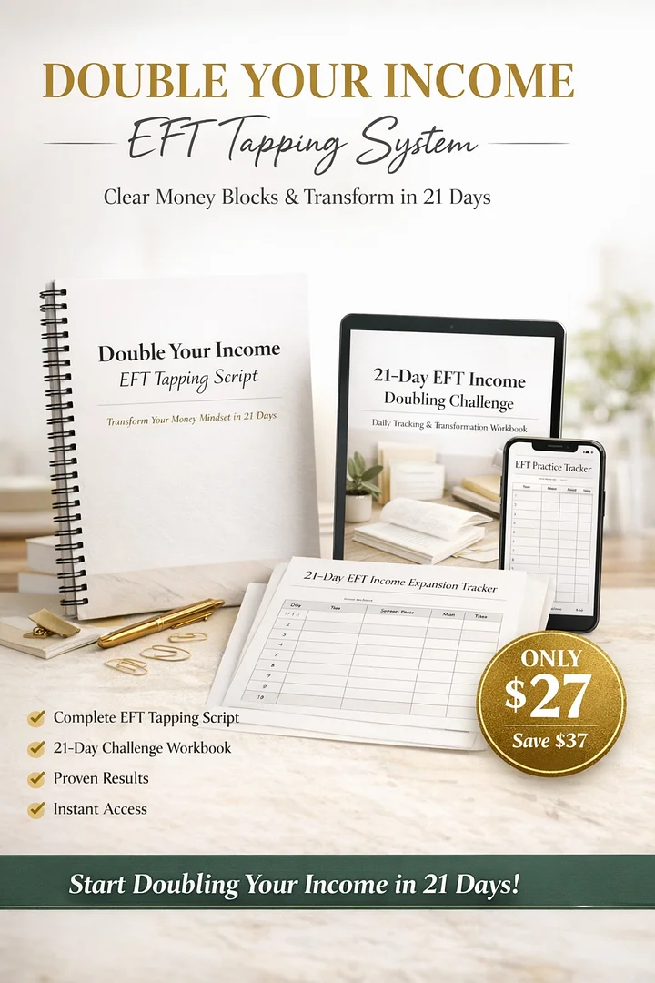 💰 Double Your Income – EFT Tapping Script + 21-Day Tracker product image (1)