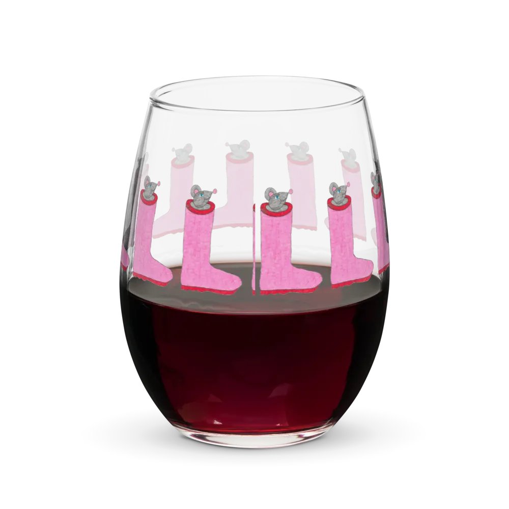 Rain boot mouse Stemless Wine Glass product image (6)