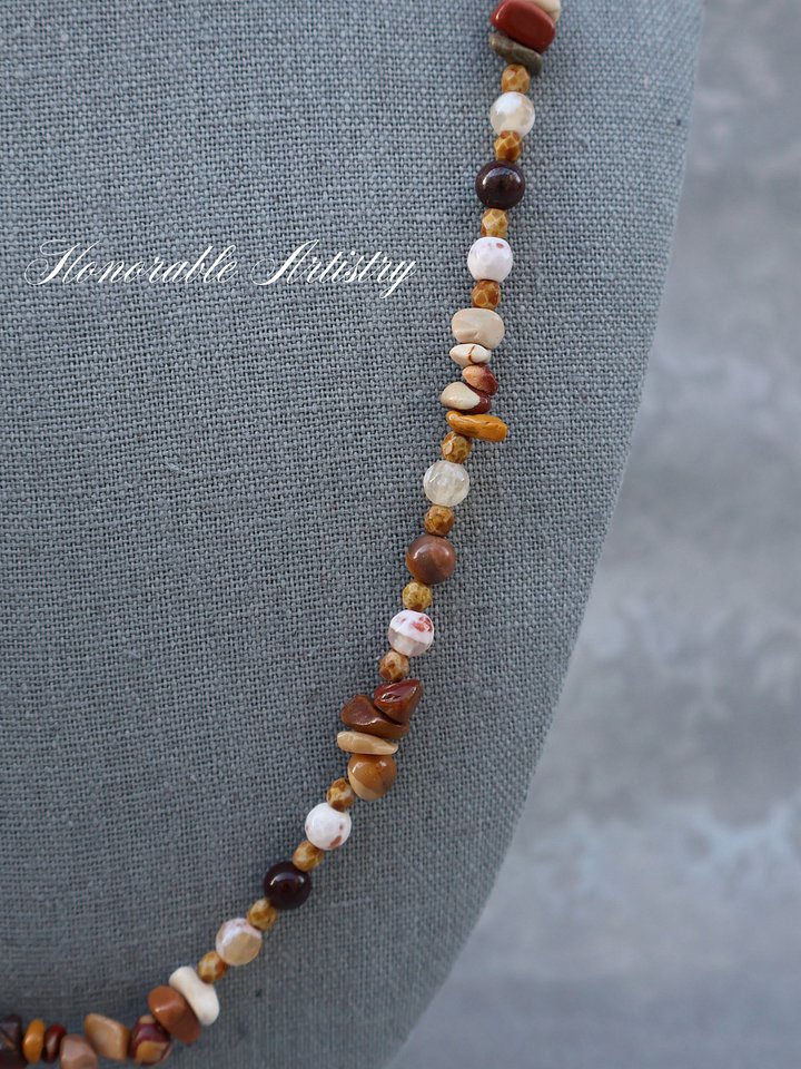 Earth Tone Stone Beaded Necklace product image (2)