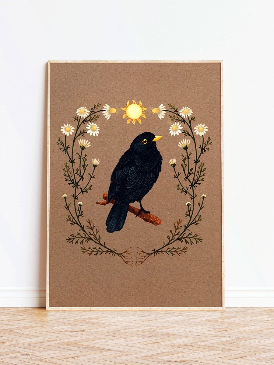 Blackbird Art Print, Pagan Décor product image (1)
