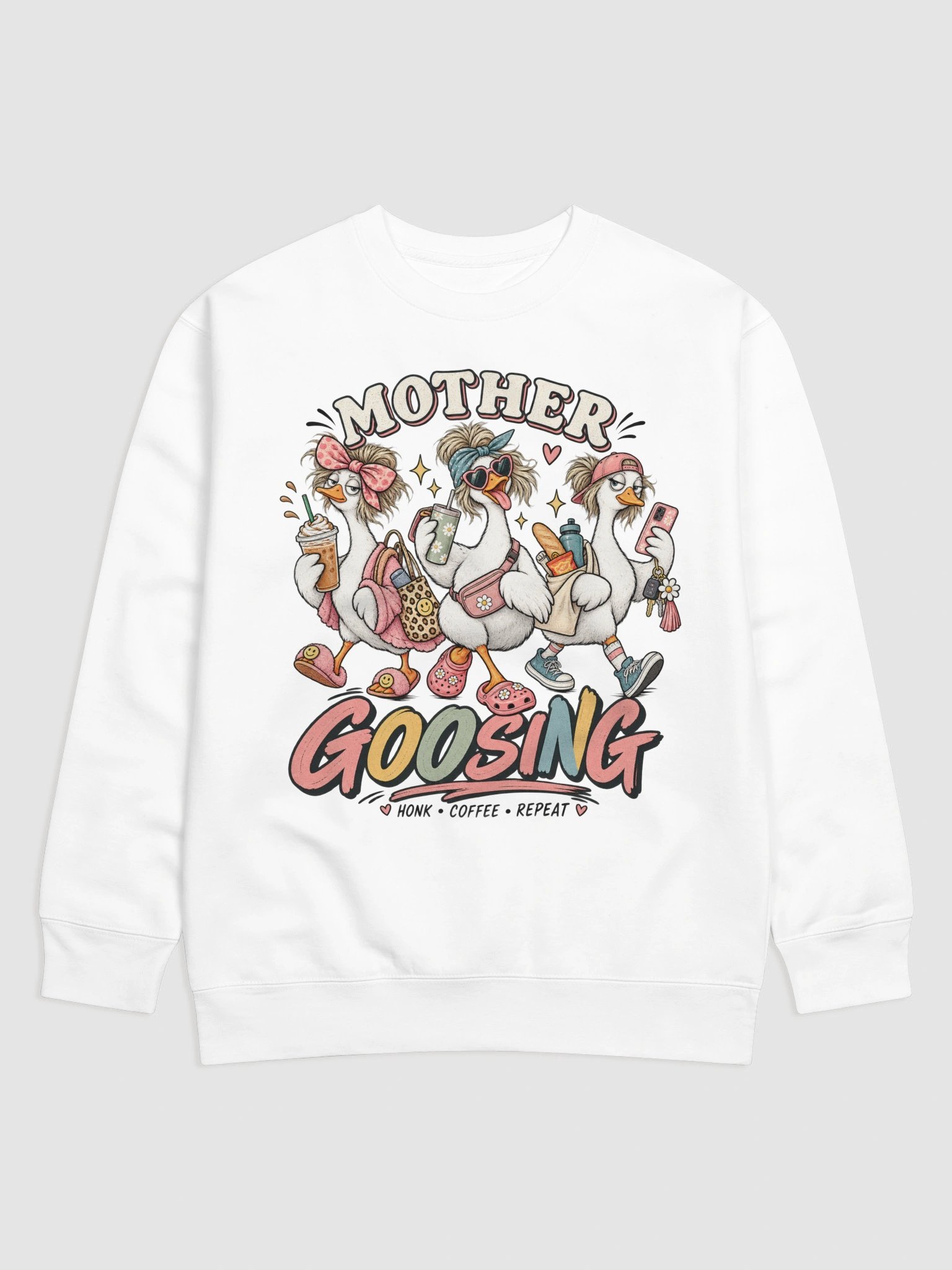 Mother GOOSING - Sarcastic Funny Mom Life Sweatshirt | Cozy Goose Parenting Pullover product image (11)