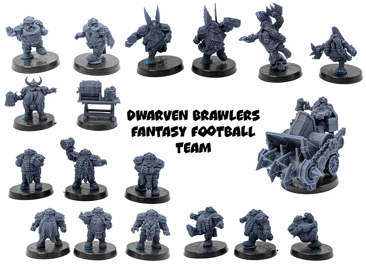 Dwarven Brawlers Fantasy Football Team - Brutefun Miniatures product image (1)