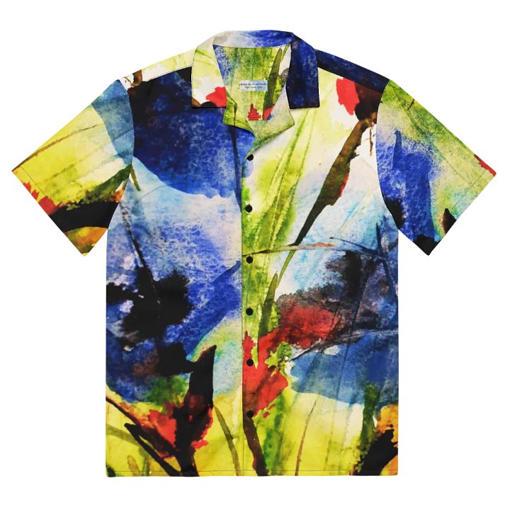 original abstract watercolour painting printed on hawain shirt product image (2)