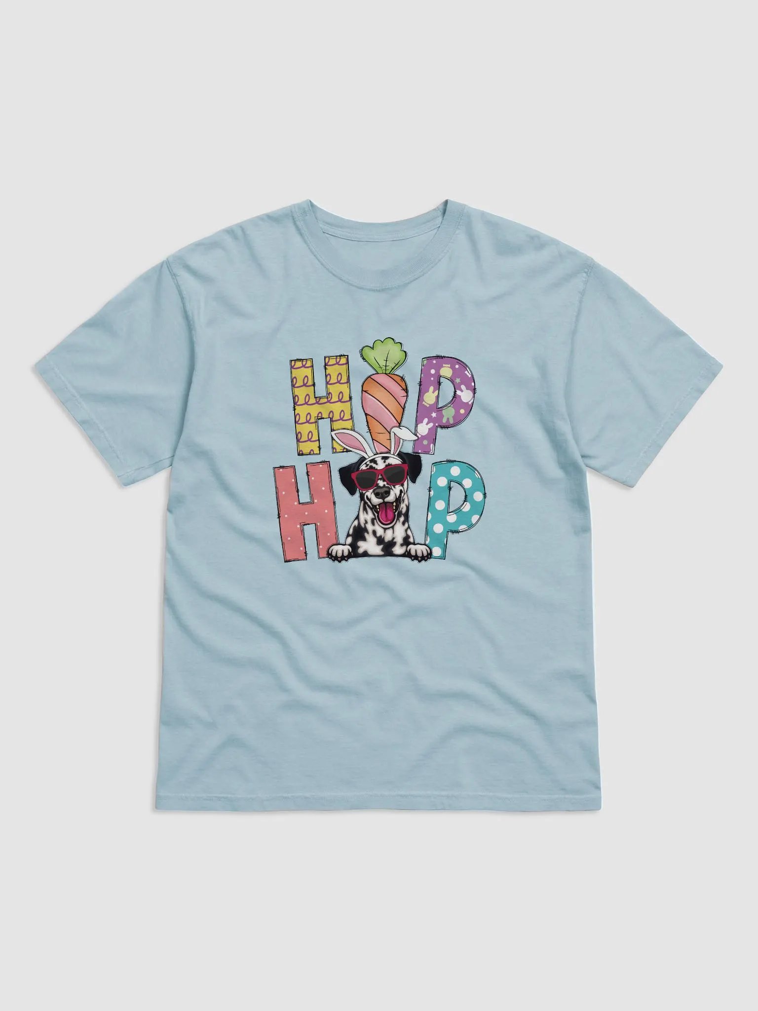 Hip Hop Easter Dalmatian T-Shirt | Cute Easter Day Dalmatian Wearing Bunny Ears and Sunglasses T-Shirt product image (7)