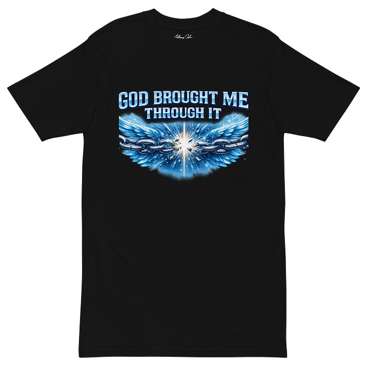 God Brought Me Through It Black Tee product image (2)