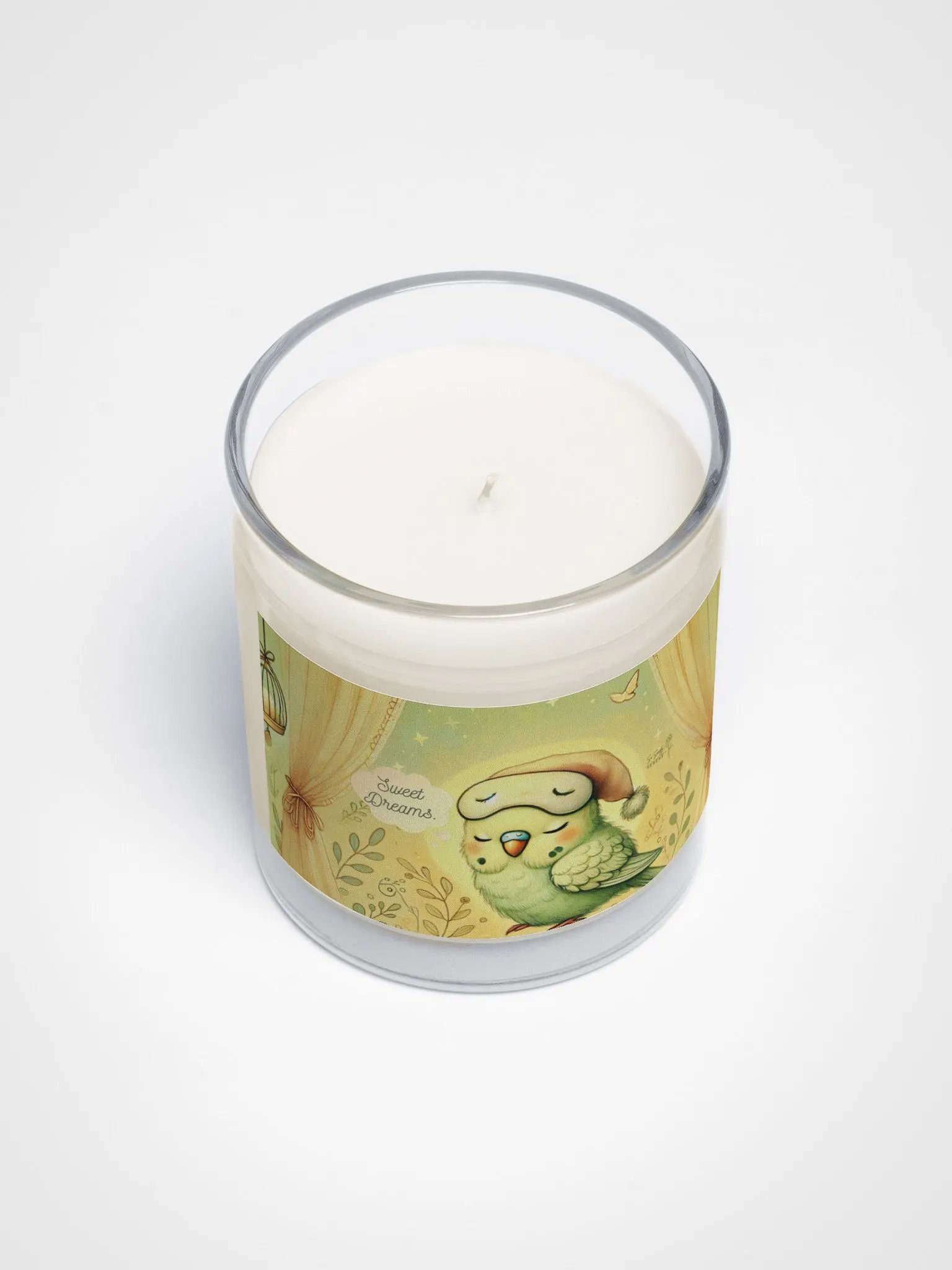 Sweet Dreams Parakeet – Soy Wax Candle in Clear Glass Jar 4 product image (3)