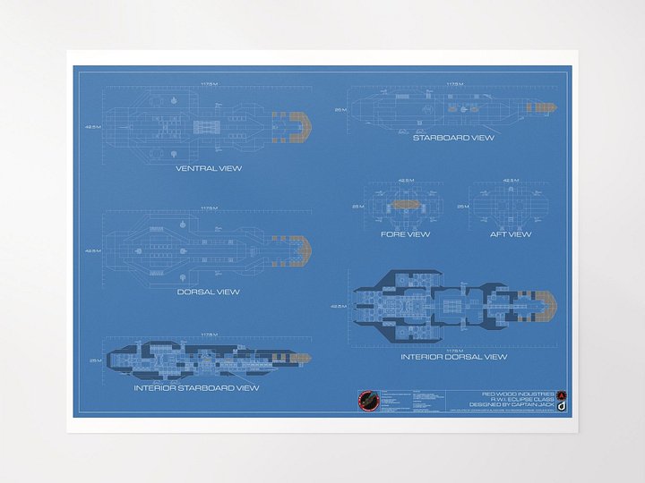 RWI Eclipse Starship Blueprint Poster product image (1)