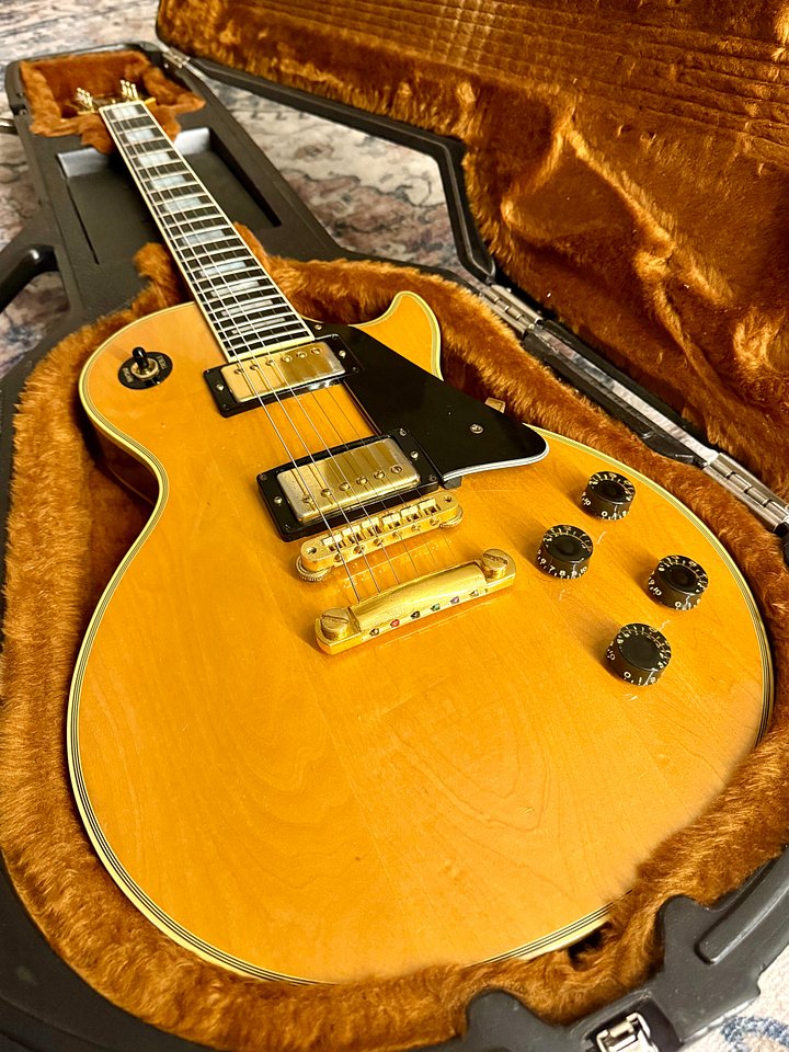 1982 Gibson Les Paul Custom "BLONDE BEAUTY" Natural Finish + GOLD Plush Chainsaw Case product image (1)