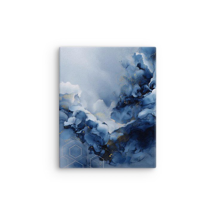 Blue Depths and Gold Mist – Abstract Fluid Art in Navy and Sky Tones product image (12)