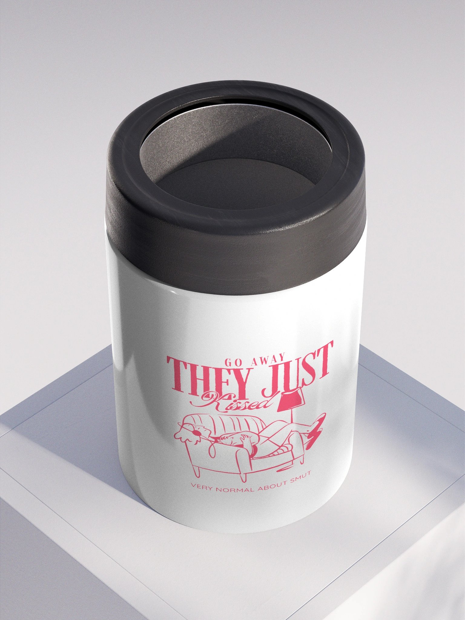 go away, they just kissed audiobook koozie product image (2)