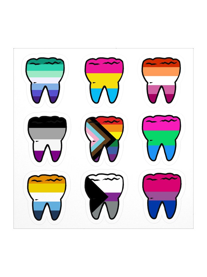 Sexuality Pride Flag Teeth Stickers product image (1)