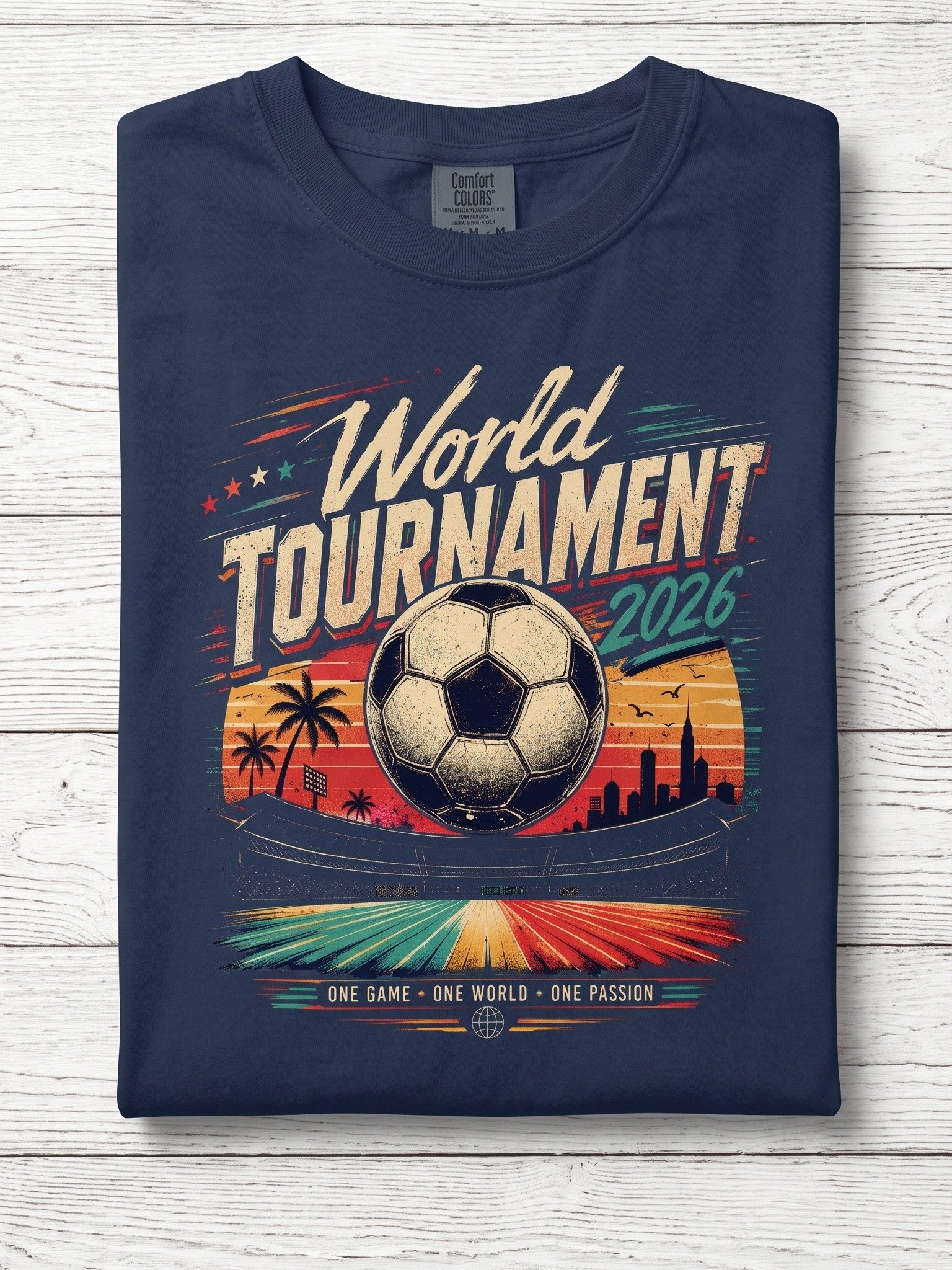 World Tournament 2026 Soccer T-Shirt – Vintage Style Graphic Tee product image (1)