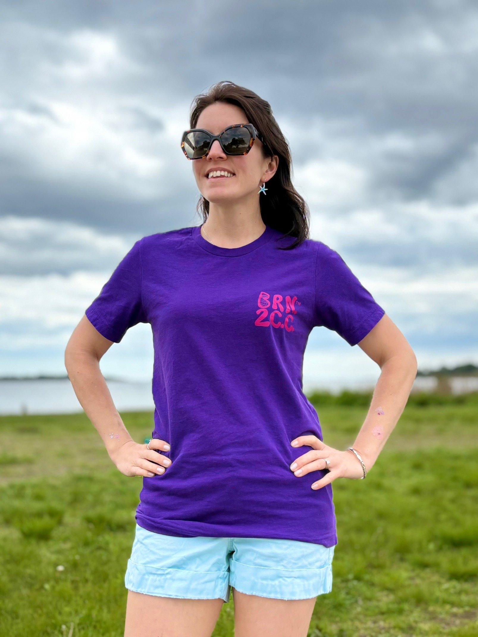 Women's | BOURNE to Cape Cod™ | Supersoft T-Shirt by Bella+Canvas | Vibrant Pink Logo on Bright Colors product image (4)