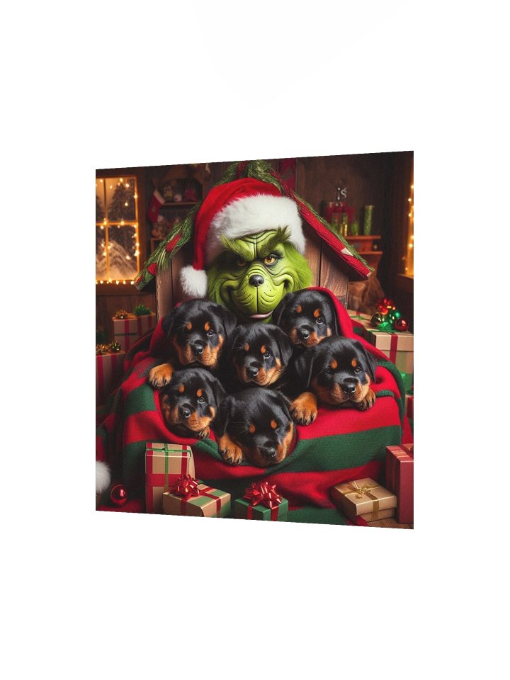 Grinch & Rottweiler Puppies Holiday Poster product image (9)