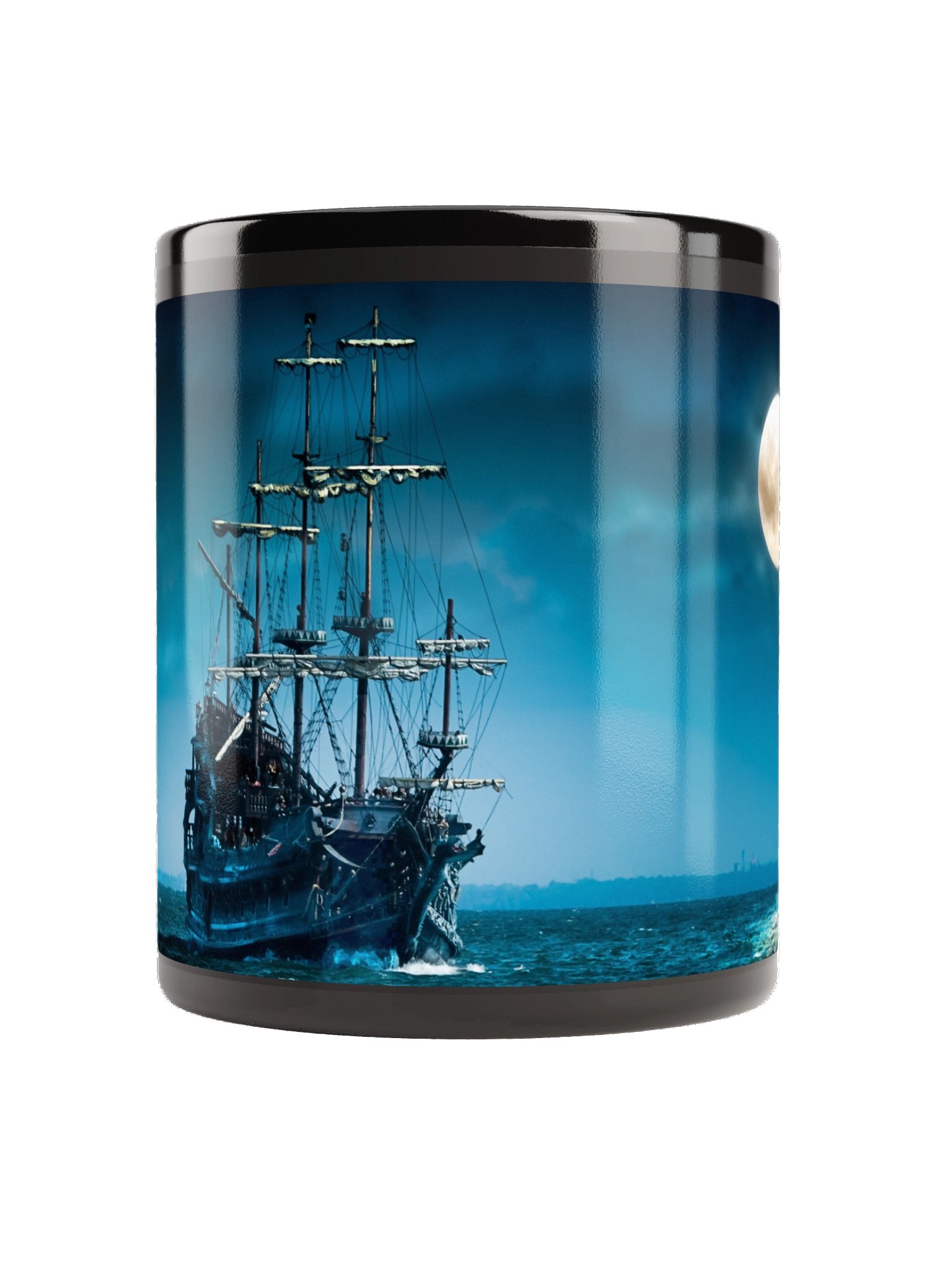 Pirate Ship Mug Full Moon Flying Dutchman Ghost Ship product image (3)