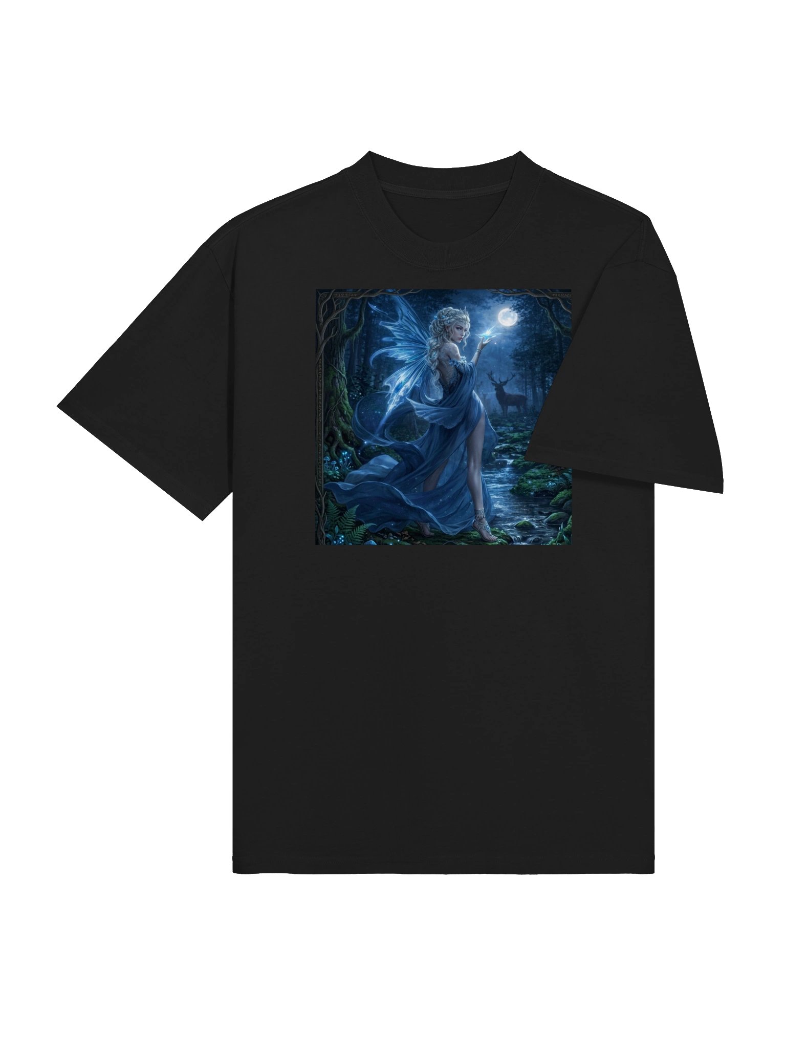 Moonlit Forest Fairy | Astral Mystical Art | Blue Moon Goddess Portrait product image (4)
