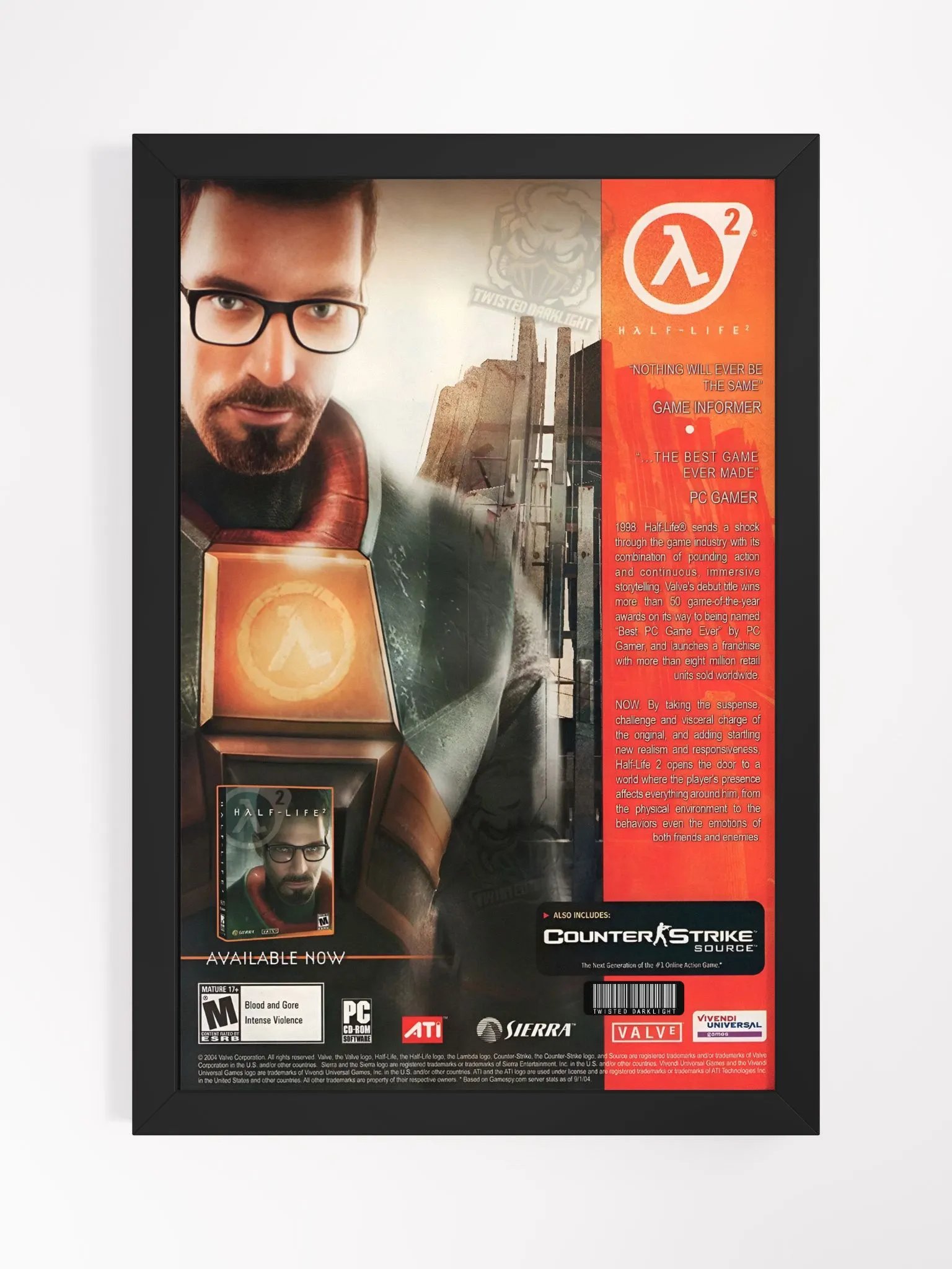 Retro Poster: Half-Life 2 Advertisement Poster from 2004. - Size 12" x 18" product image (4)