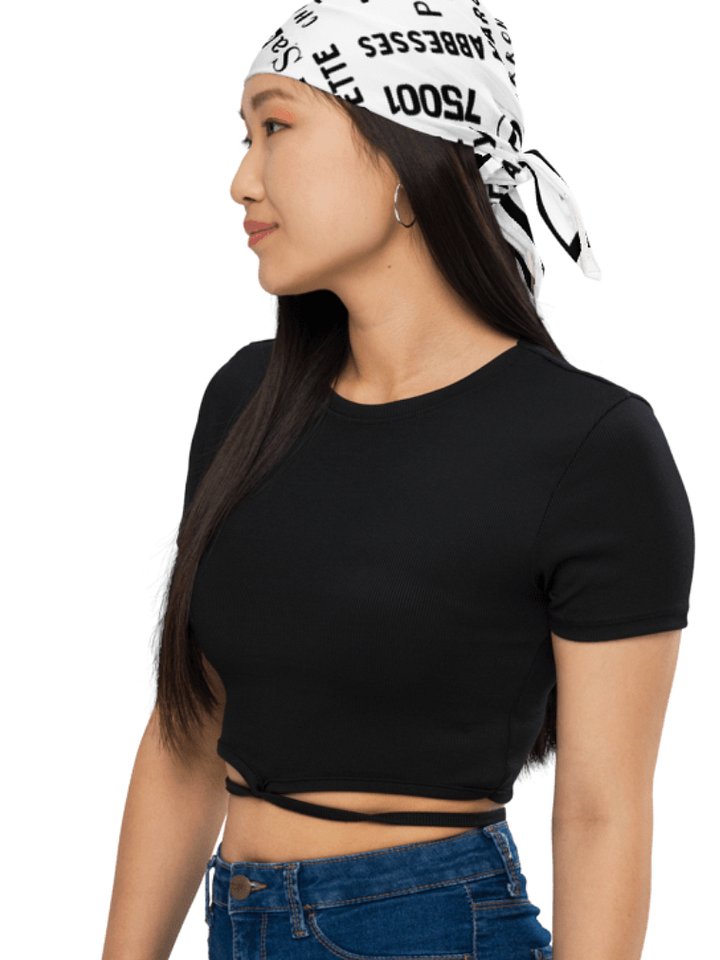 PARIS WORDS - BANDANA SMALL SCARF B&W product image (12)