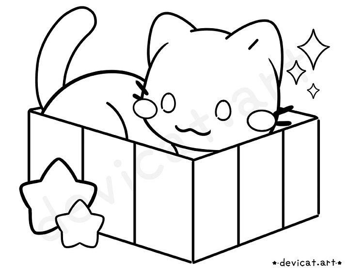 CandiCat Cat In A Box 2026 Coloring Page product image (1)