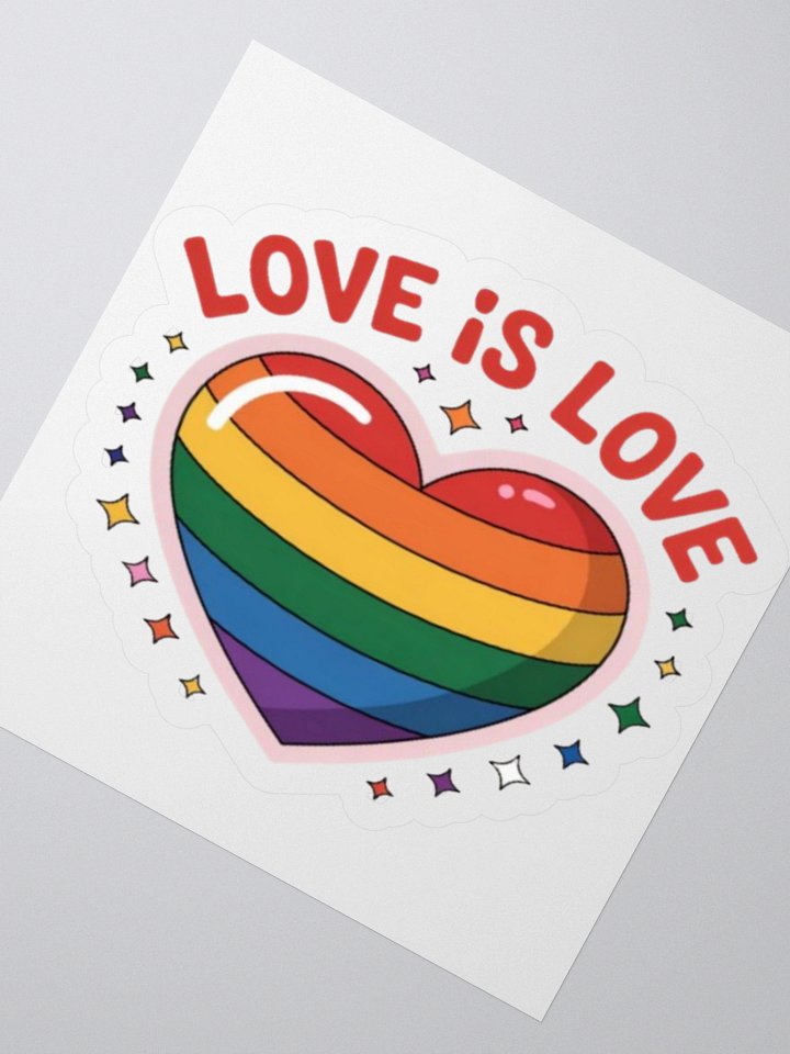 Exclusive 'Love is Love' Rainbow Heart Sticker – High-Quality Vinyl for Indoor Use product image (6)