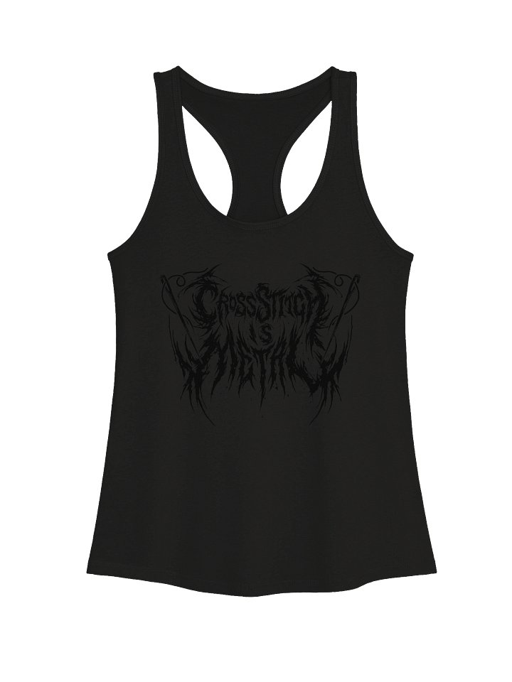 Cross Stitch is Metal Womans Racerback Tank (Black) product image (1)