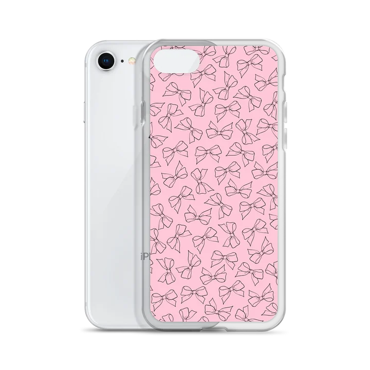 Hand-Drawn Pink Bow Clear iPhone Case product image (55)