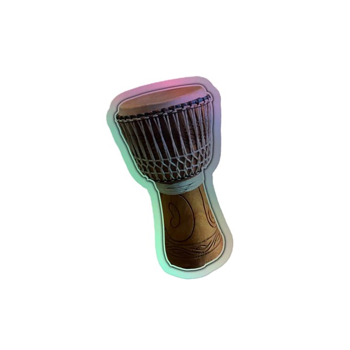 Glowing Rhythms: Illuminated Djembe Drum Sticker product image (2)