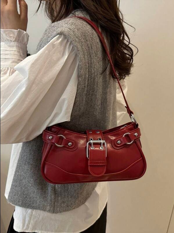 Medium Baguette Bag with Buckle Closure | ADLEST product image (7)