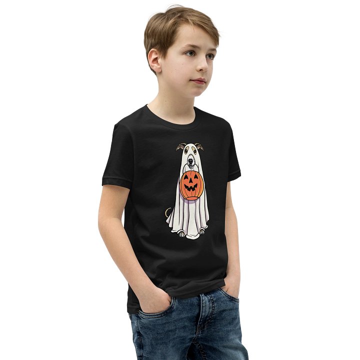 Halloween Whippet(Fawn & White) Youth T-Shirt product image (2)