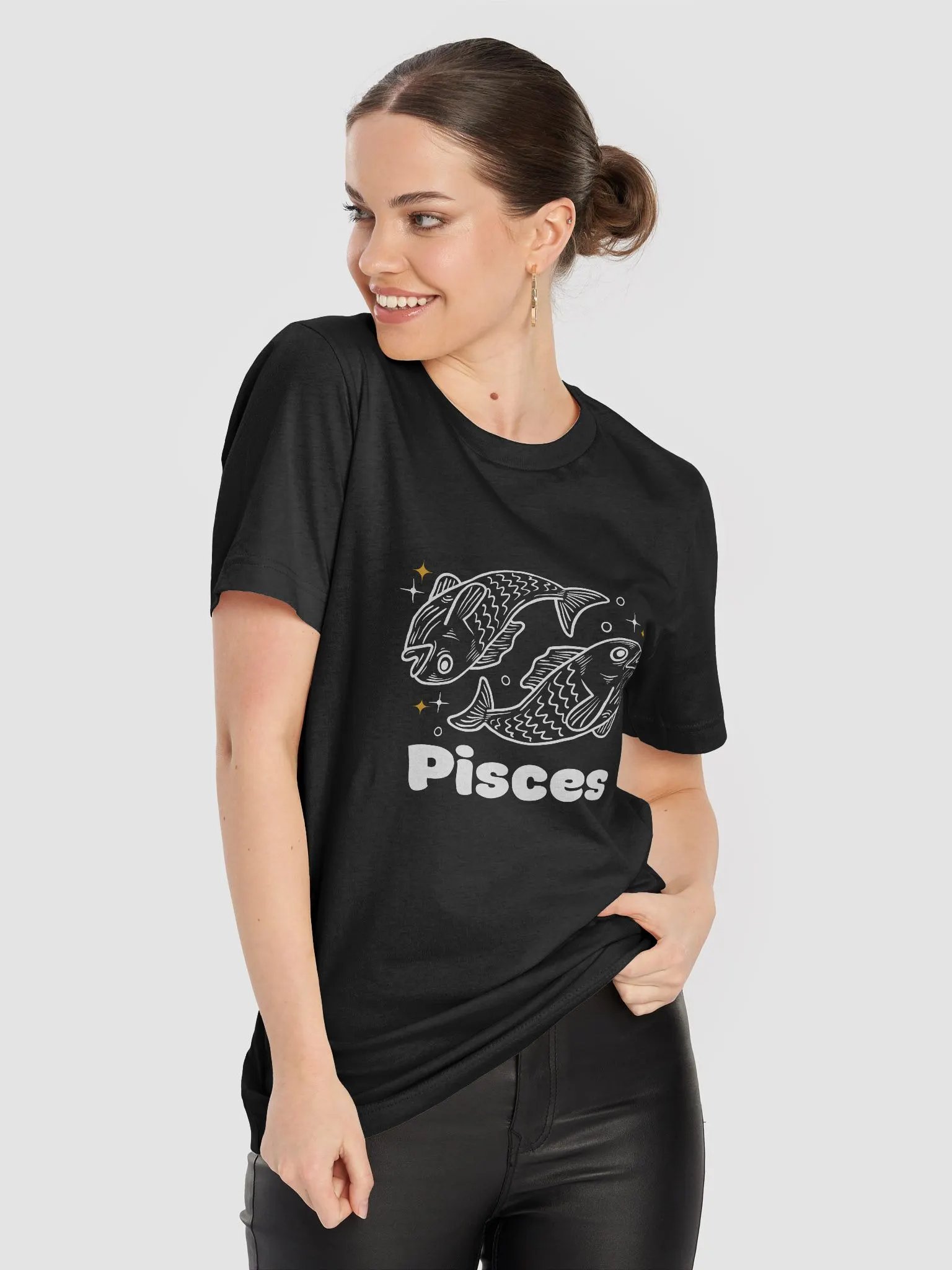 Pisces Fish T-shirt - White Writing product image (5)