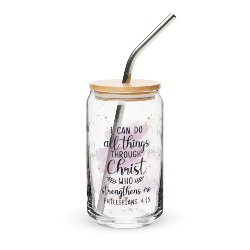 I Can Do All Things Through Christ Glass Tumbler product image (14)