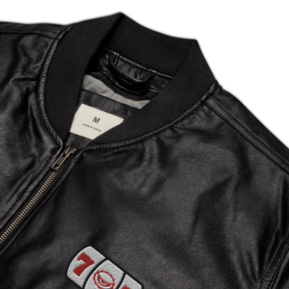 LUCKY SLOTS FAUX LEATHER BOMBER product image (2)