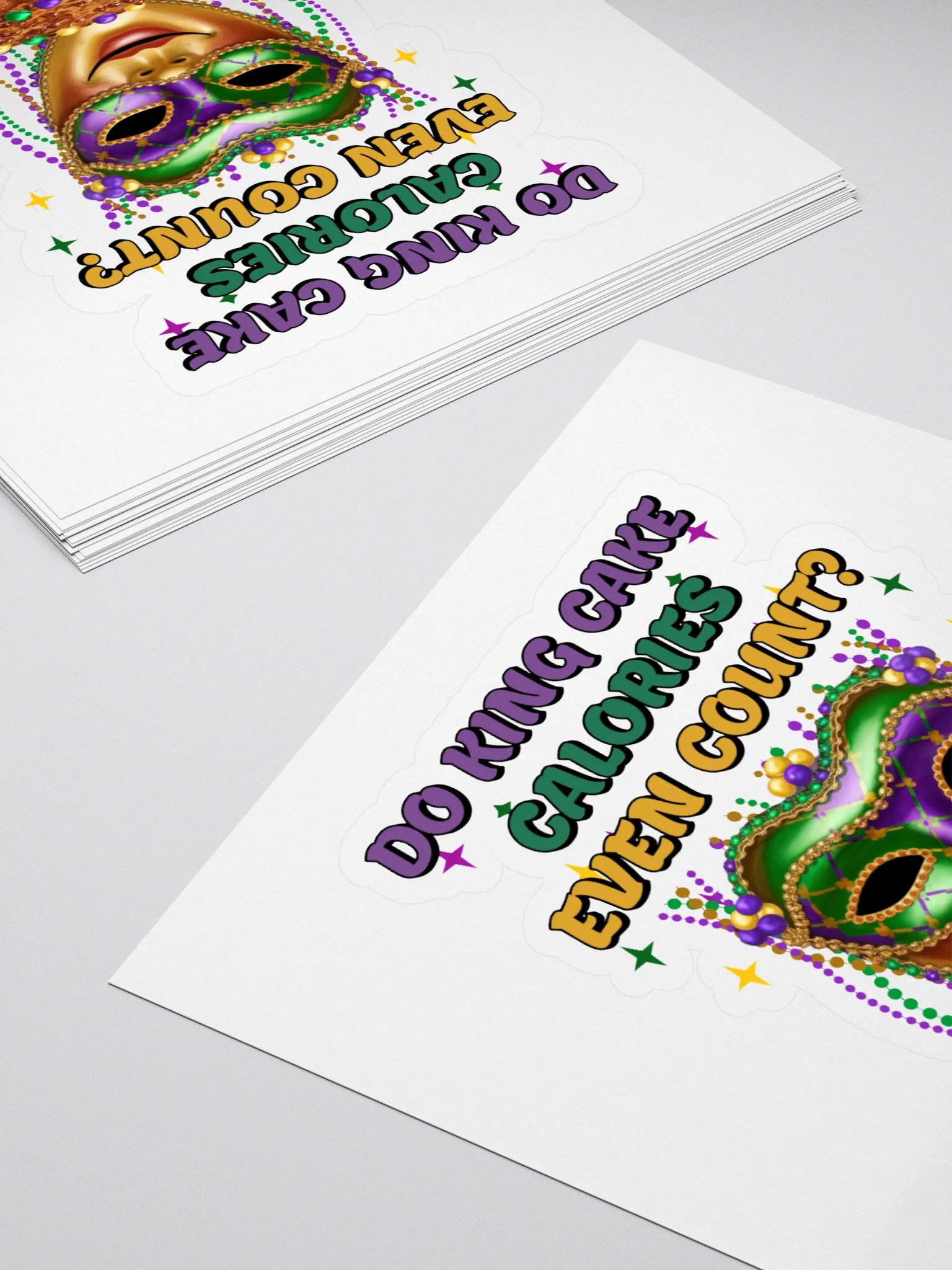 Do King Cake Calories Even Count? Funny Mardi Gras Sticker product image (4)