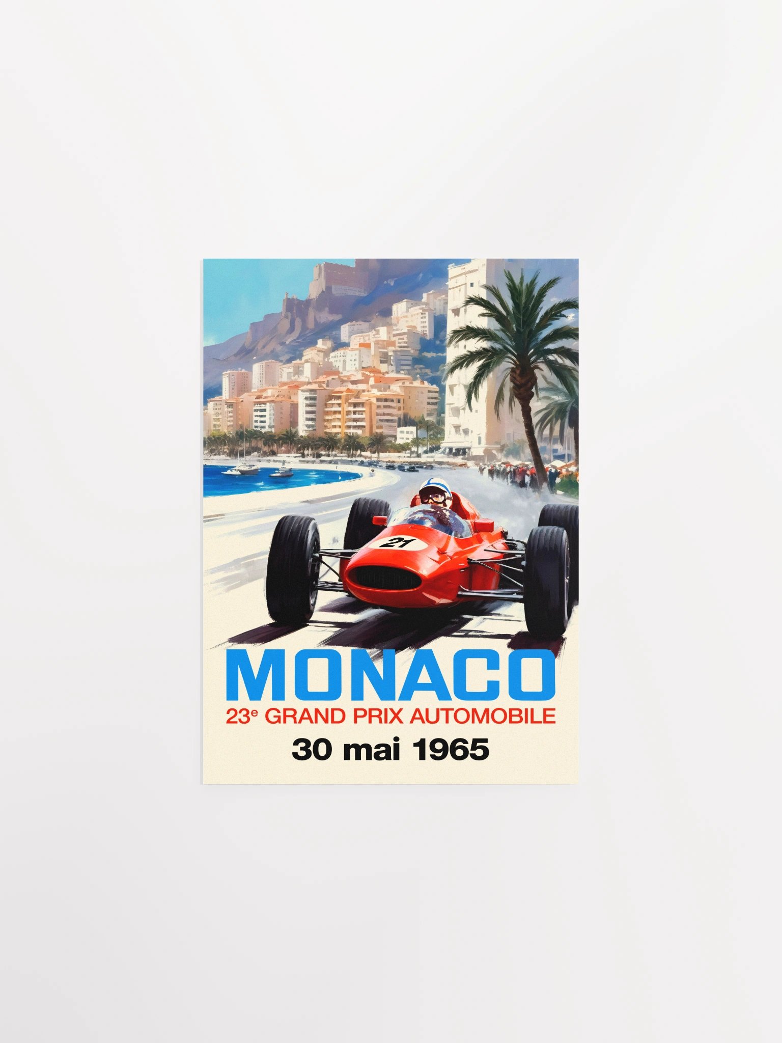 Monaco Grand Prix 1965 Poster — Vintage F1 Racing Wall Art, Retro Motorsport Print product image (6)