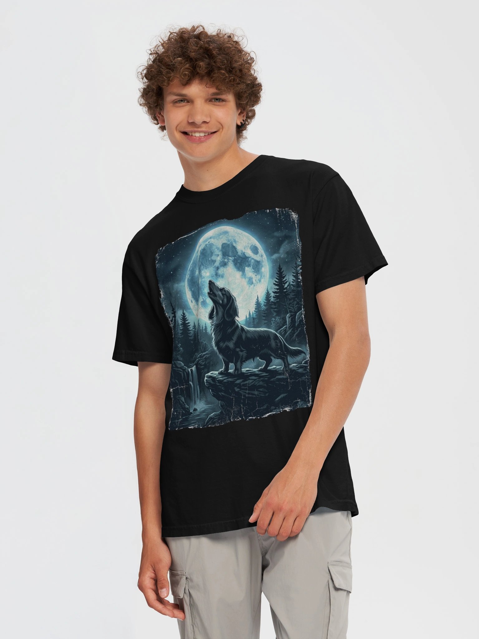 Howling Dachshund Moon T-Shirt - Funny Wiener Dog Wolf Pack Shirt product image (9)