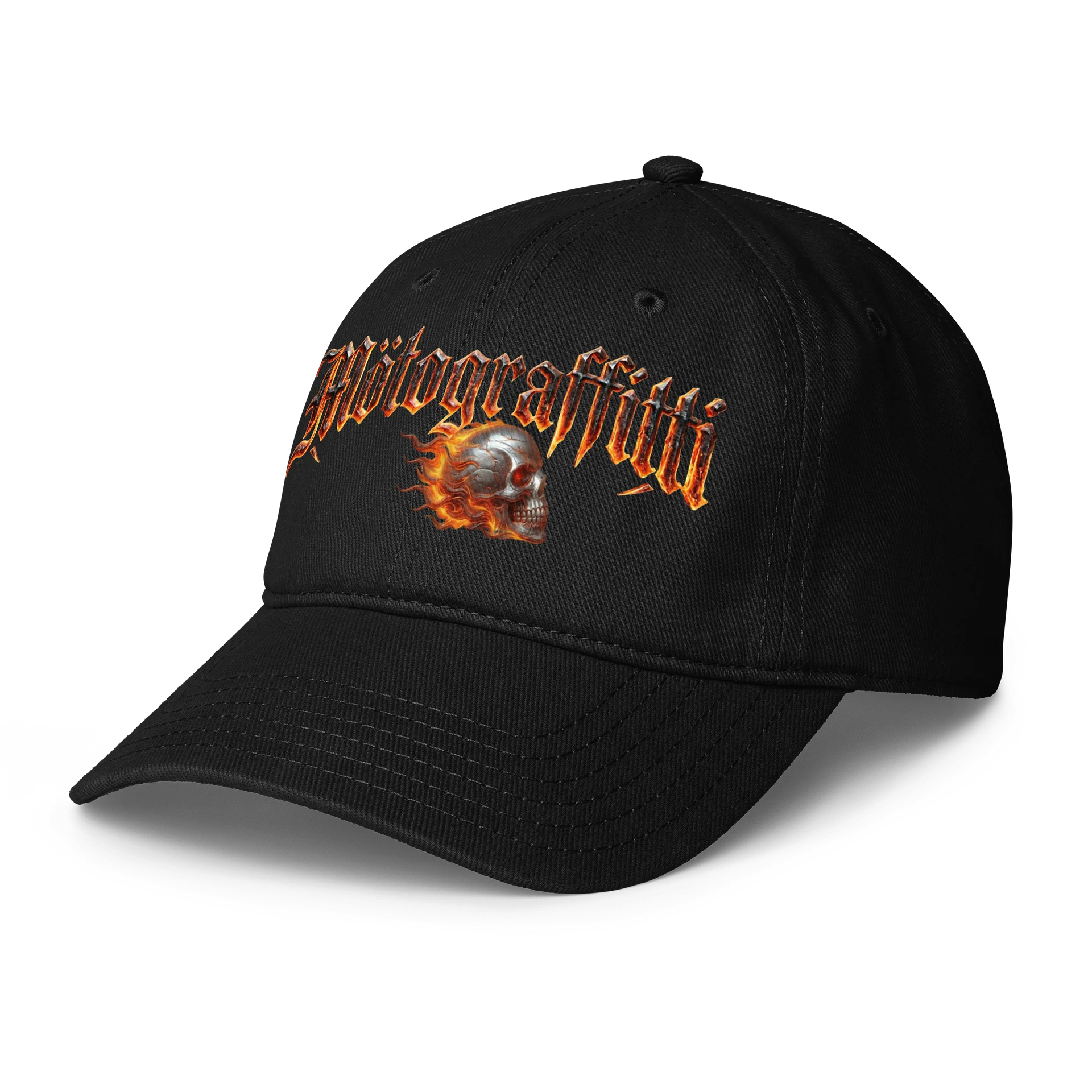 Flaming Skull Graffiti Baseball Cap product image (3)