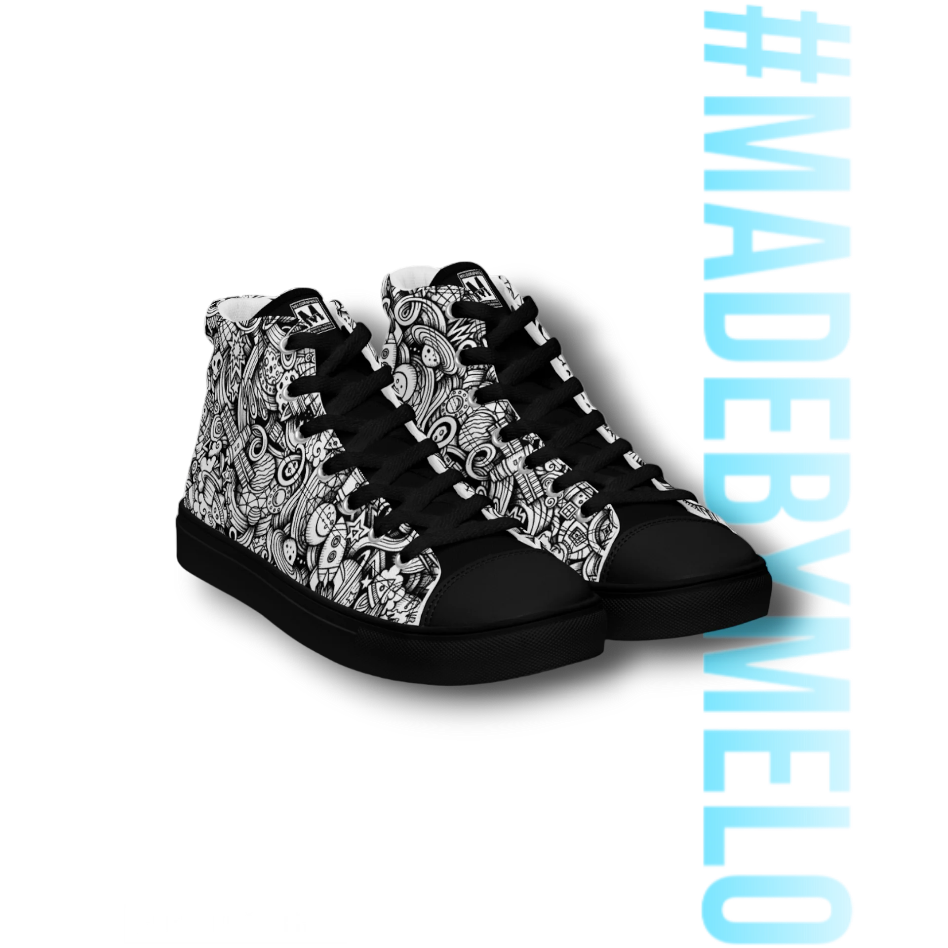 Dark Space Scribble - Men's High Tops | #MadeByMELO product image (6)