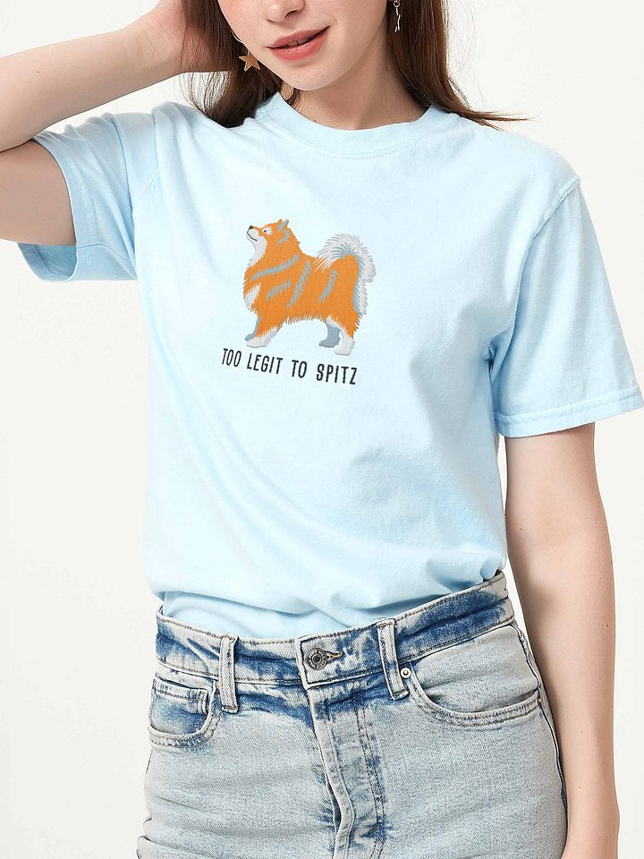 Too Legit to Spitz T-Shirt(Embroidered) of a Finnish Lapphund(Brown & White) product image (2)