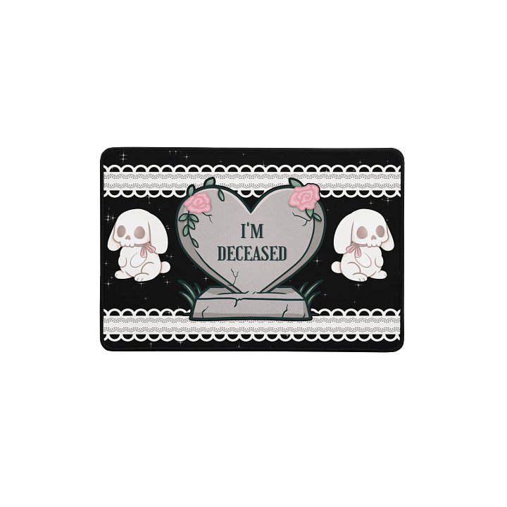 I'm Deceased/Skelly Bunny Desk Mat - Black product image (1)