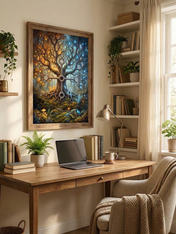 Balance | Sacred Circuits Glyph #3 – Surreal Duality Equilibrium Art - Vertical Poster product image (2)