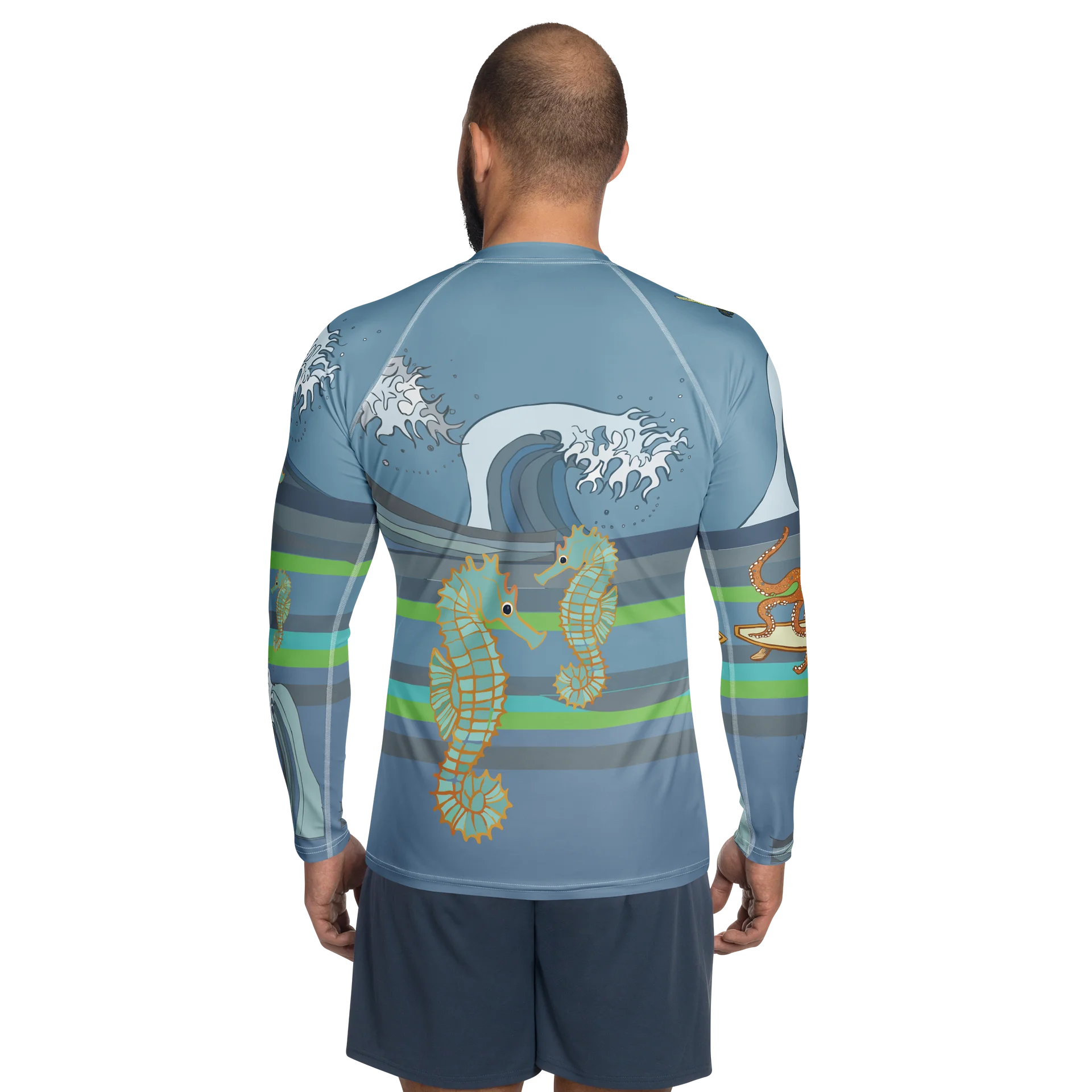 Octopus Waves Men's rash guard product image (2)