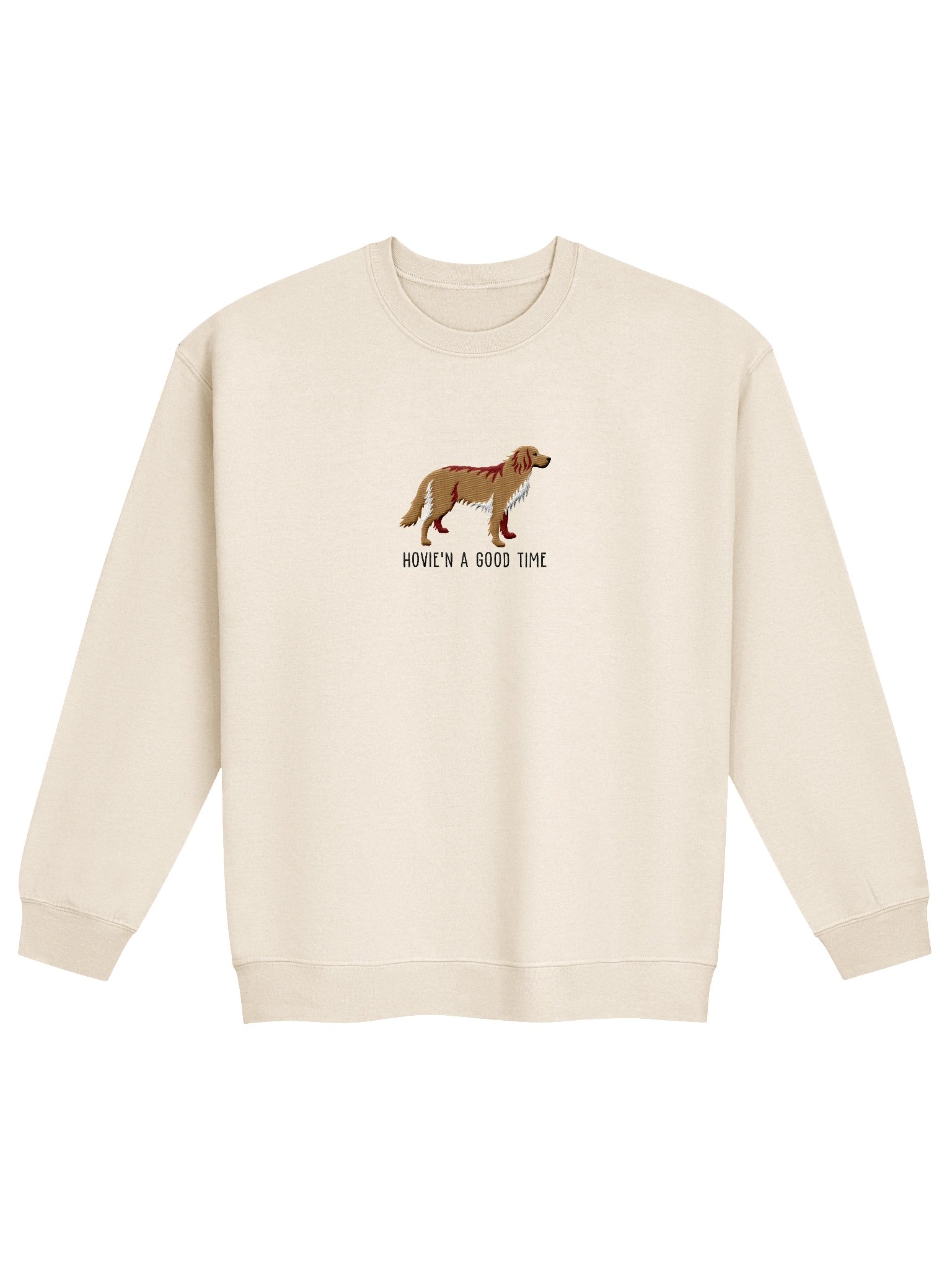Hovie'n a Good Time Sweatshirt (Embroidered) of a Hovawart(Blonde) product image (4)