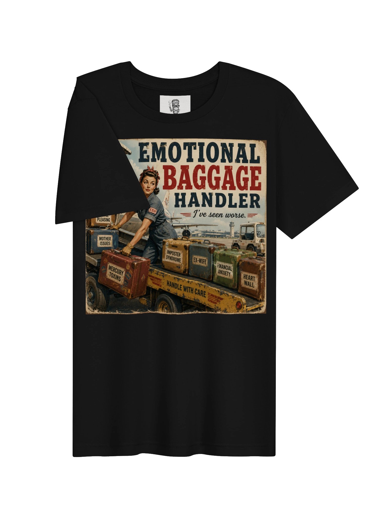 Emotional Baggage Handler – I've Seen Worse Vintage Retro T-Shirt product image (3)