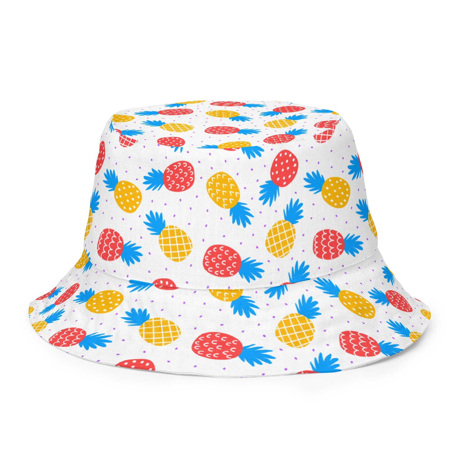 Colorful Pineapples Dots Reversible Bucket Hat product image (1)