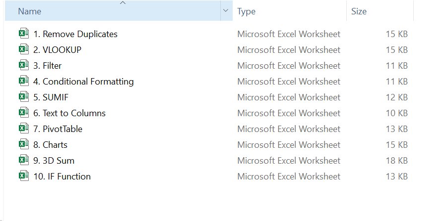 Practice files - Frequently asked Microsoft Excel Interview Questions product image (1)