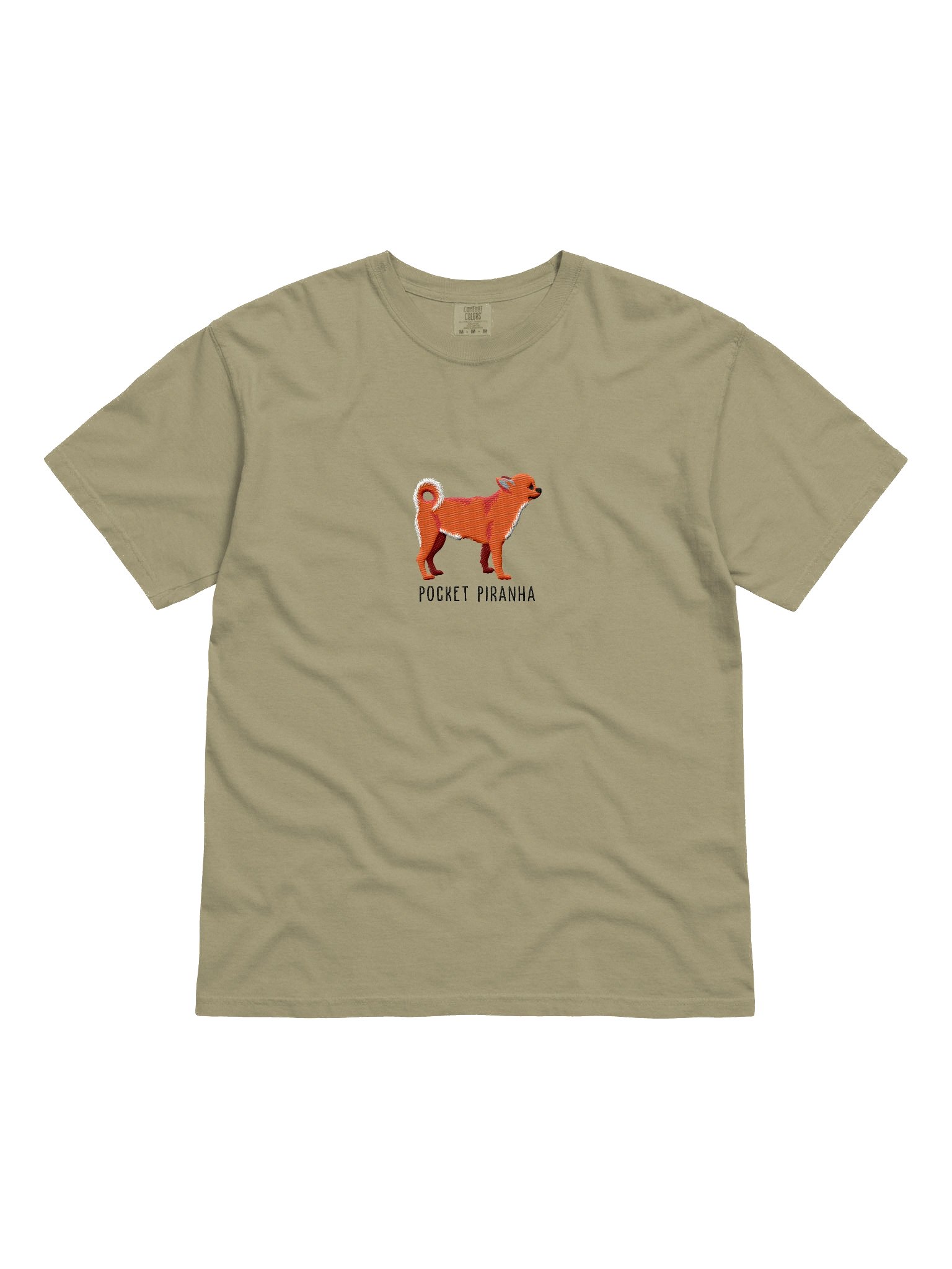 Pocket Piranha T-Shirt(Embroidered) of a Chihuahua(Red) product image (4)