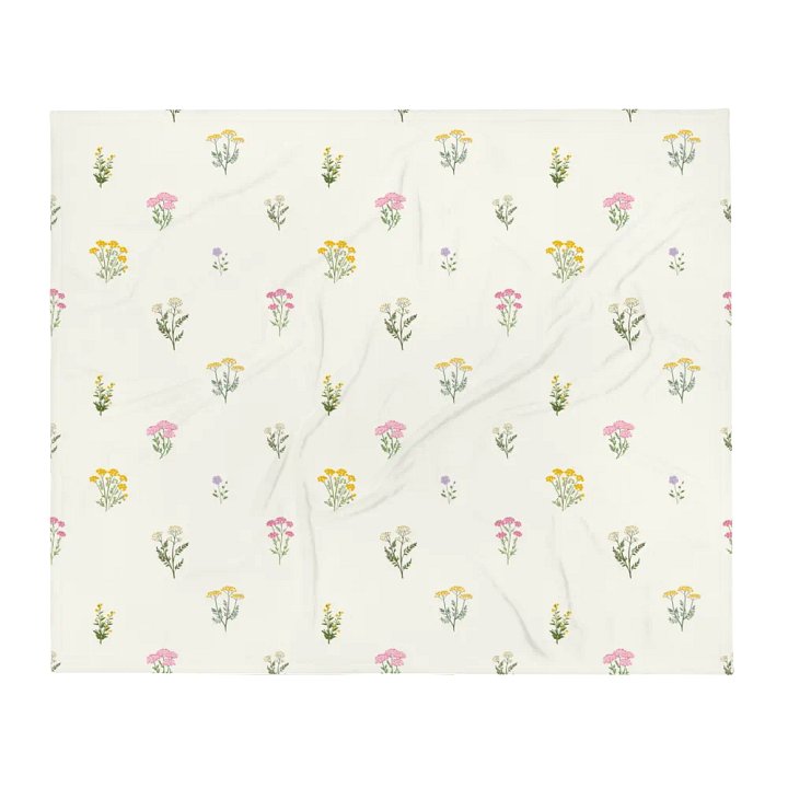 Fresh Wildflower Summer Beige Throw Blanket product image (1)