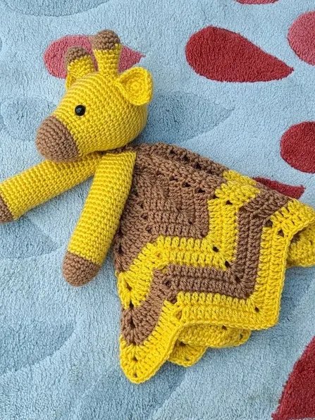 Crochet Giraffe Lovey Blanket Pattern, Safari Baby Comforter PDF Pattern - Crafting Happiness product image (7)