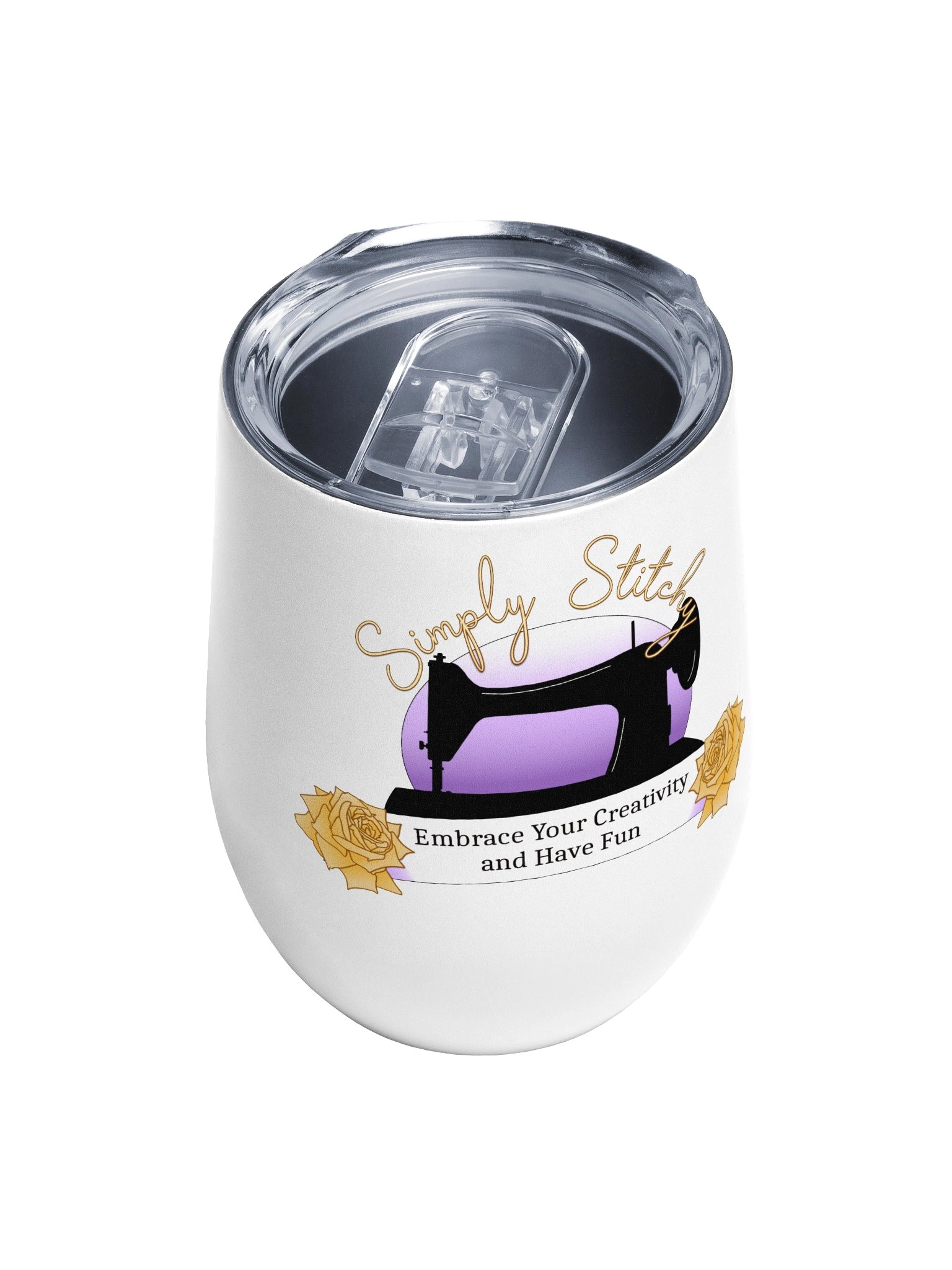 Simply Stitchy "Embrace Your Creativity and Have Fun" Wine Tumbler product image (4)